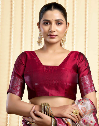 Dark Beige Silk Woven Saree