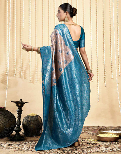 Dusty Beige Silk Woven Saree