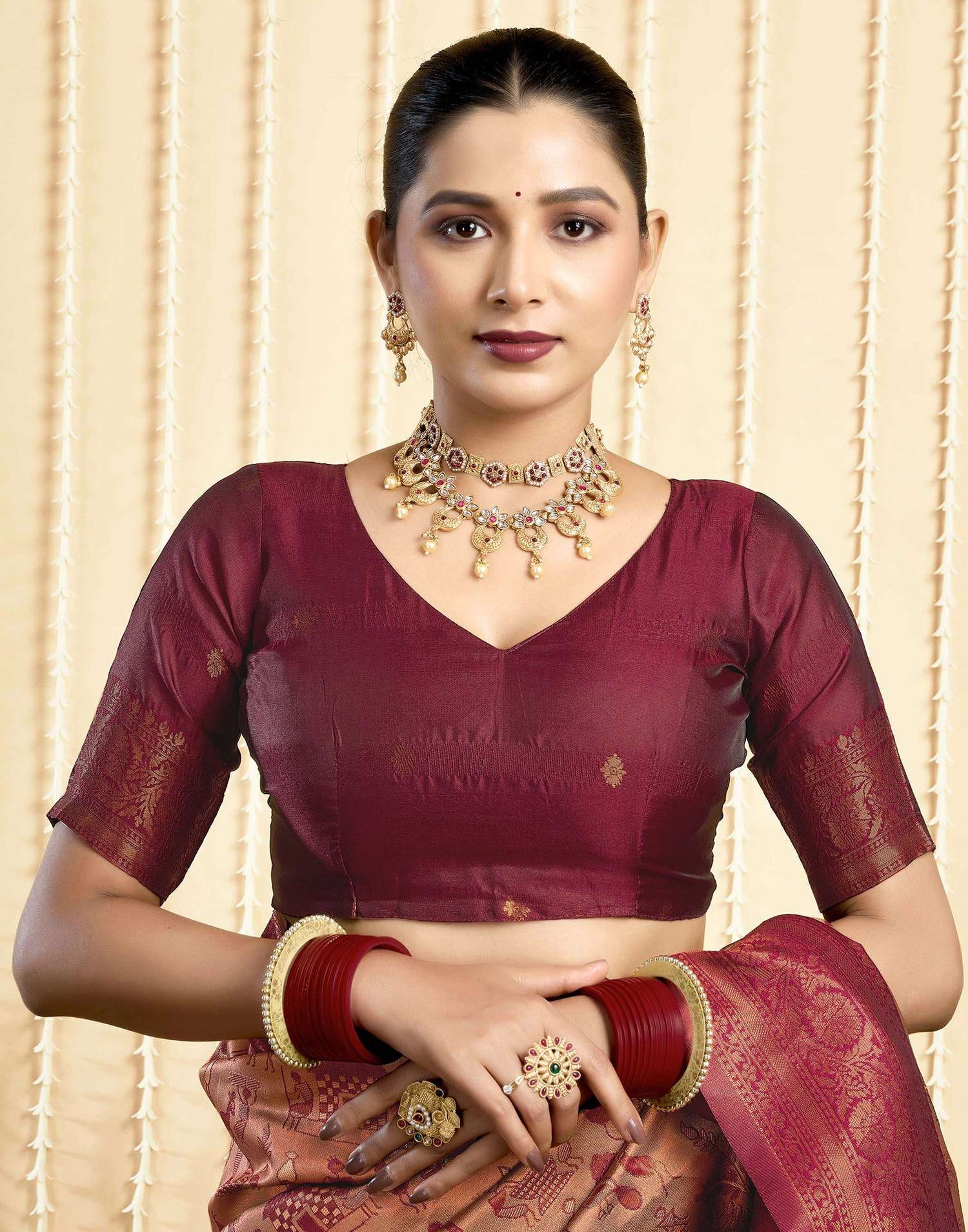 Light Brown Silk Woven Saree