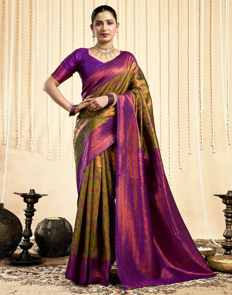 Green Silk Woven Banarasi Saree