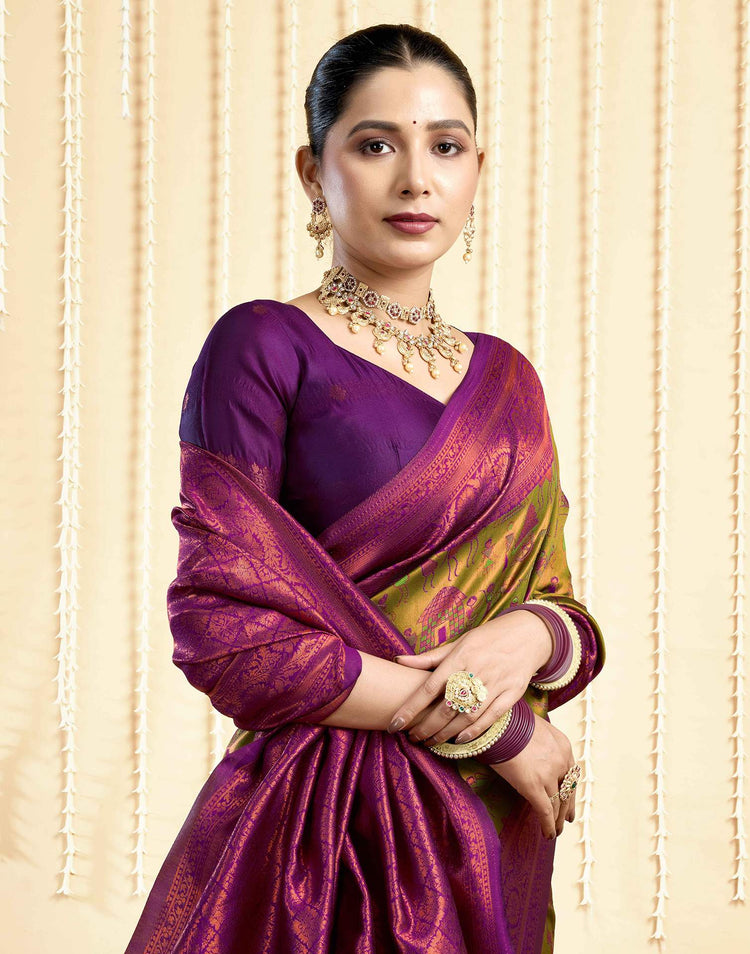 Green Silk Woven Banarasi Saree