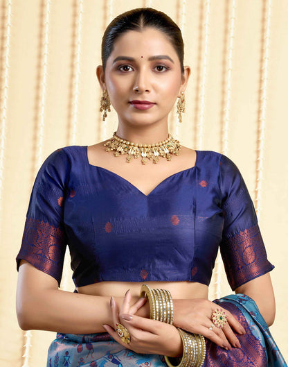 Light Blue Silk Woven Saree