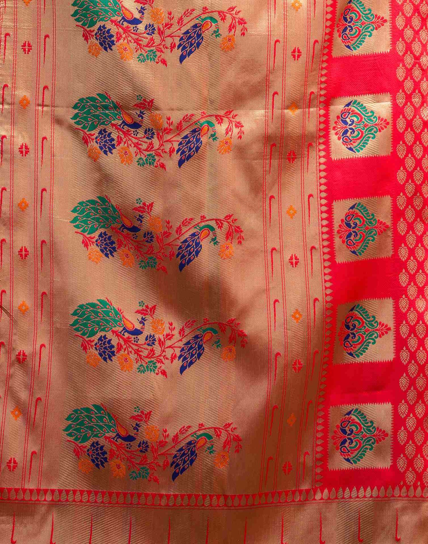 Red Silk Woven Paithani Saree