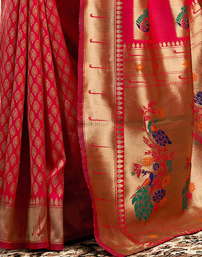 Red Silk Woven Paithani Saree