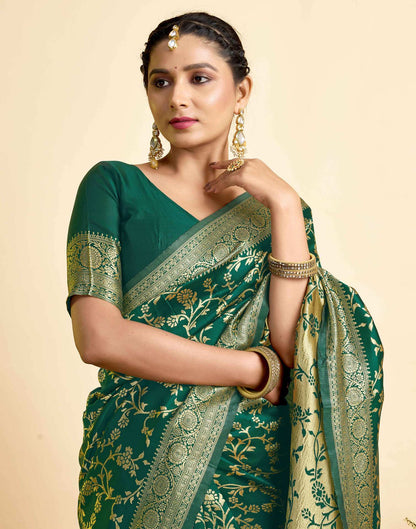Green Silk Woven Banarasi Saree