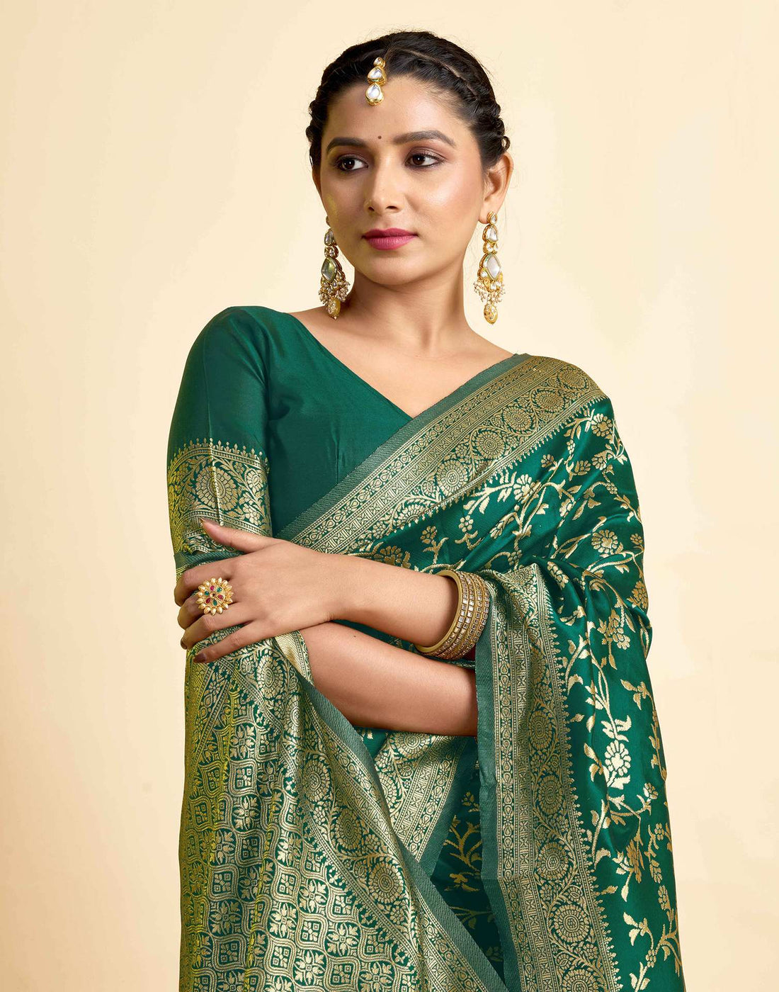 Green Silk Woven Banarasi Saree