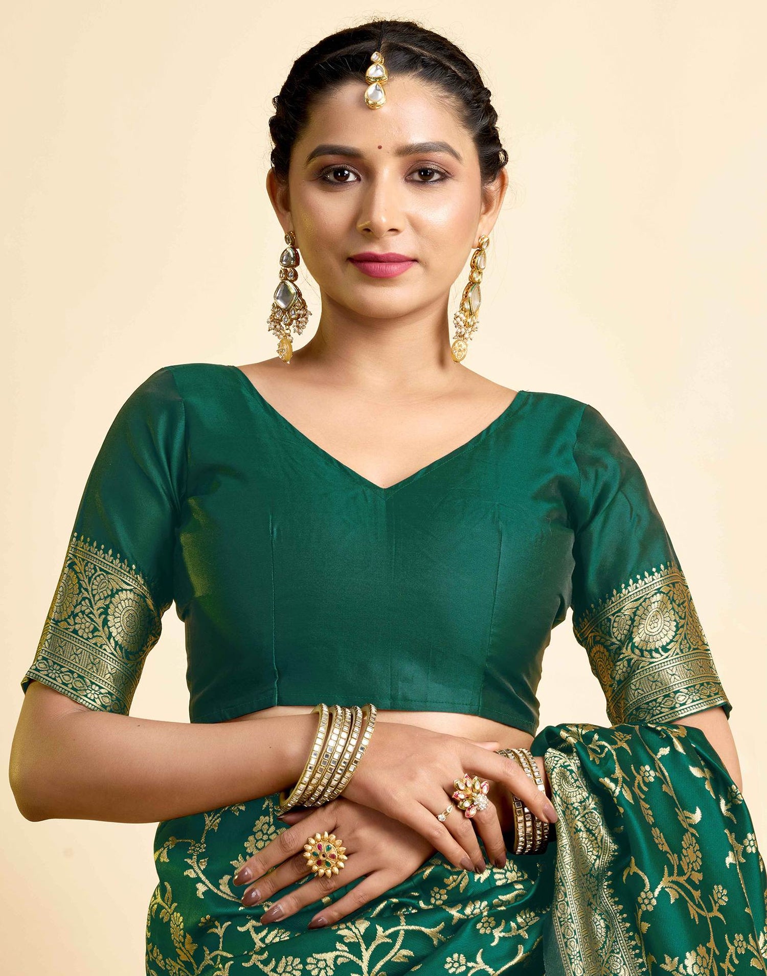 Green Silk Woven Banarasi Saree