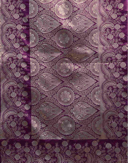 Dark Wine Silk Woven Saree