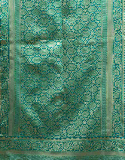 Teal Green Silk Woven Saree