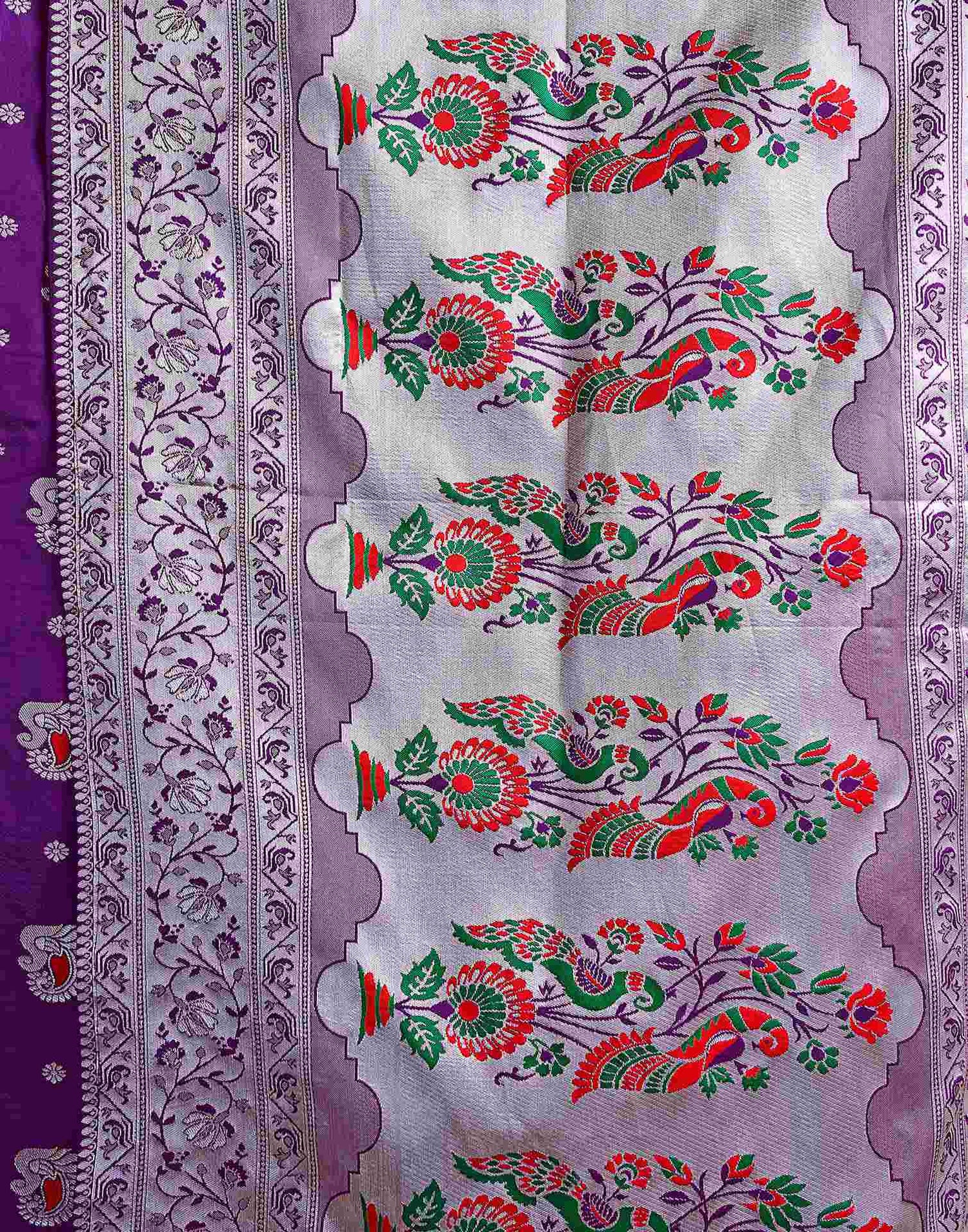 Dark Wine Silk Woven Paithani Saree