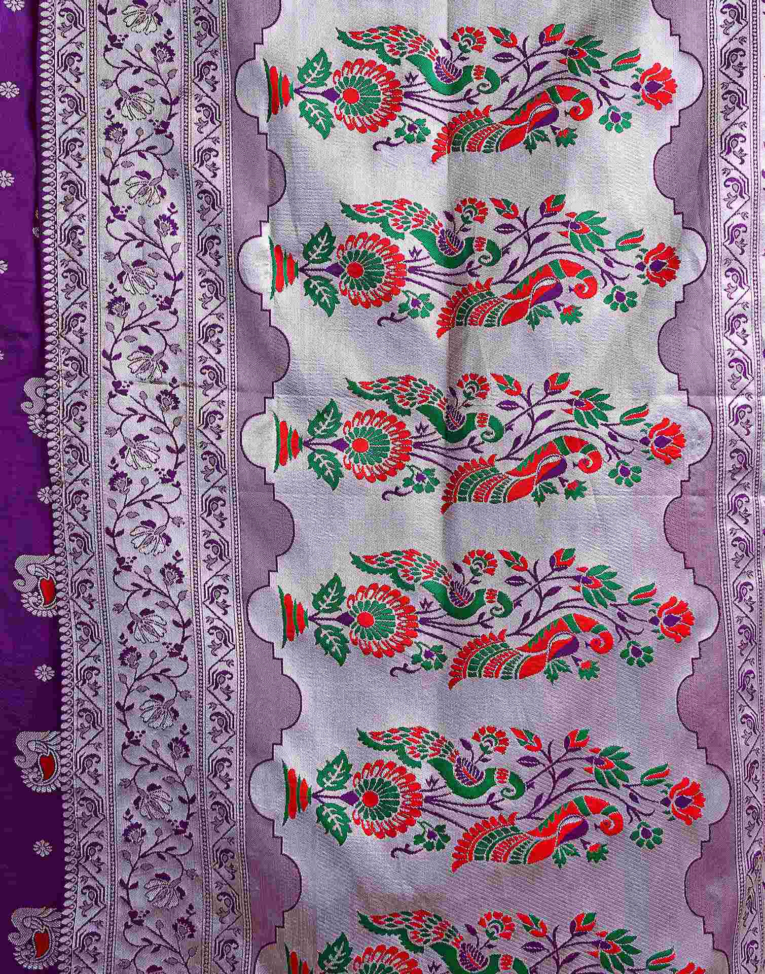 Dark Wine Silk Woven Paithani Saree