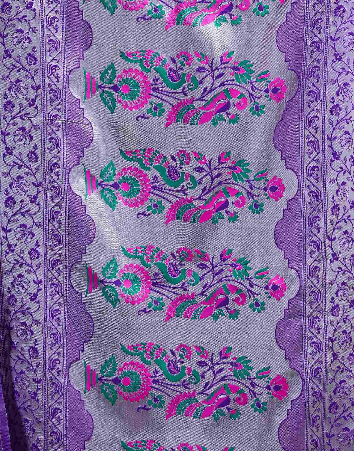 Dark Violet Silk Woven Paithani Saree