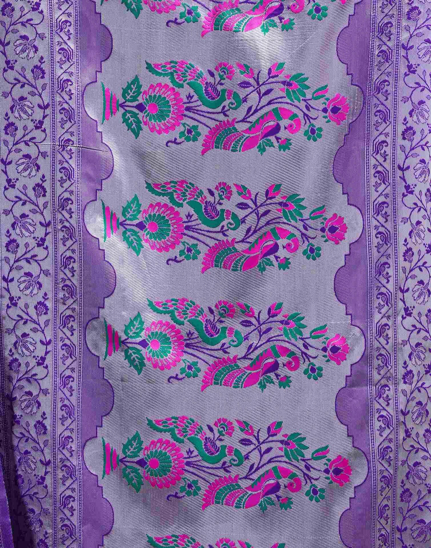 Dark Violet Silk Woven Paithani Saree