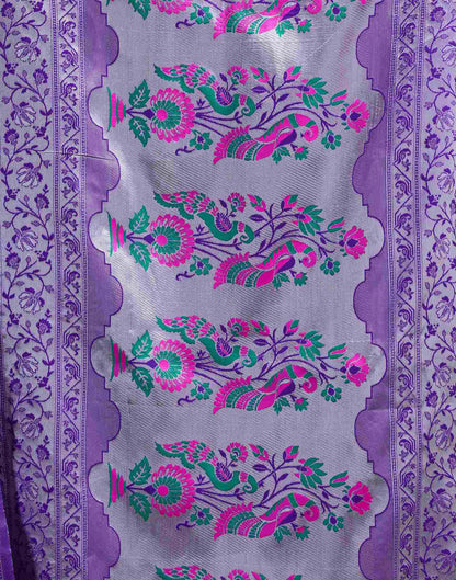 Dark Violet Silk Woven Paithani Saree