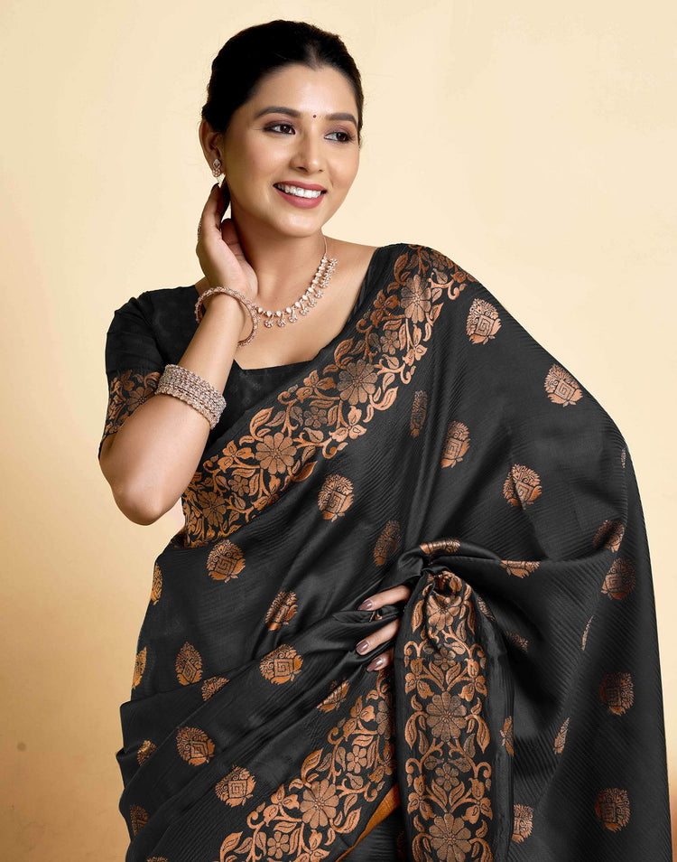 Black Silk Woven Banarasi Saree
