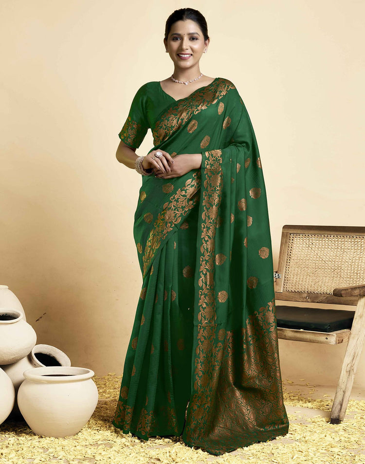 Green Silk Woven Banarasi Saree