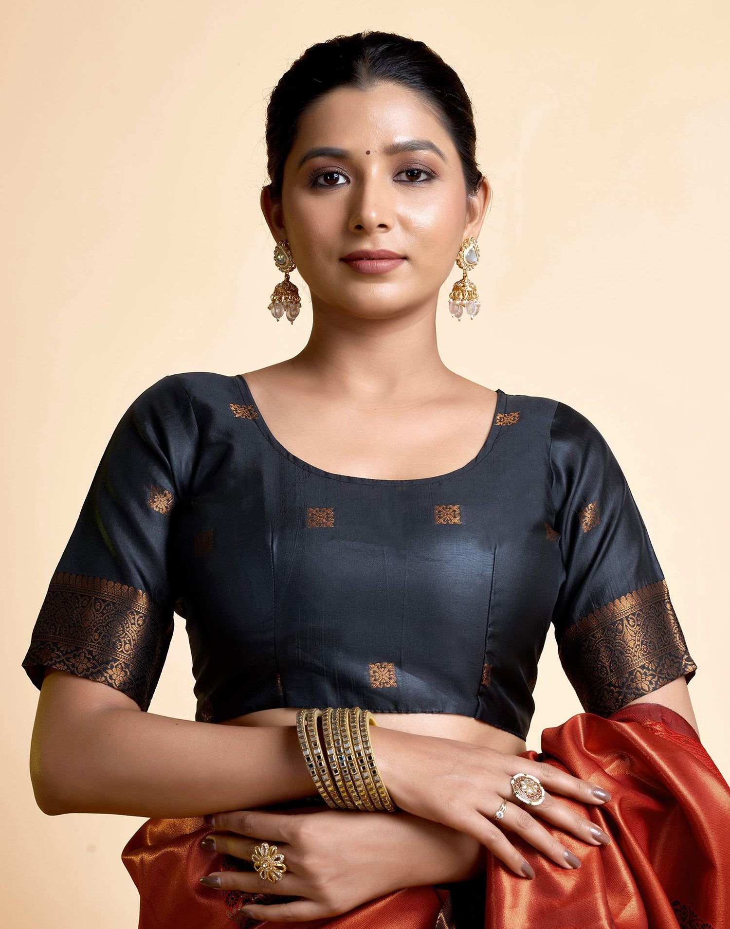 Red Simmer Silk Woven Saree