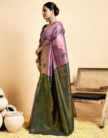 Mauve Simmer Silk Woven Saree