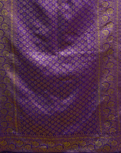 Dark Violet Silk Woven Banarasi Saree