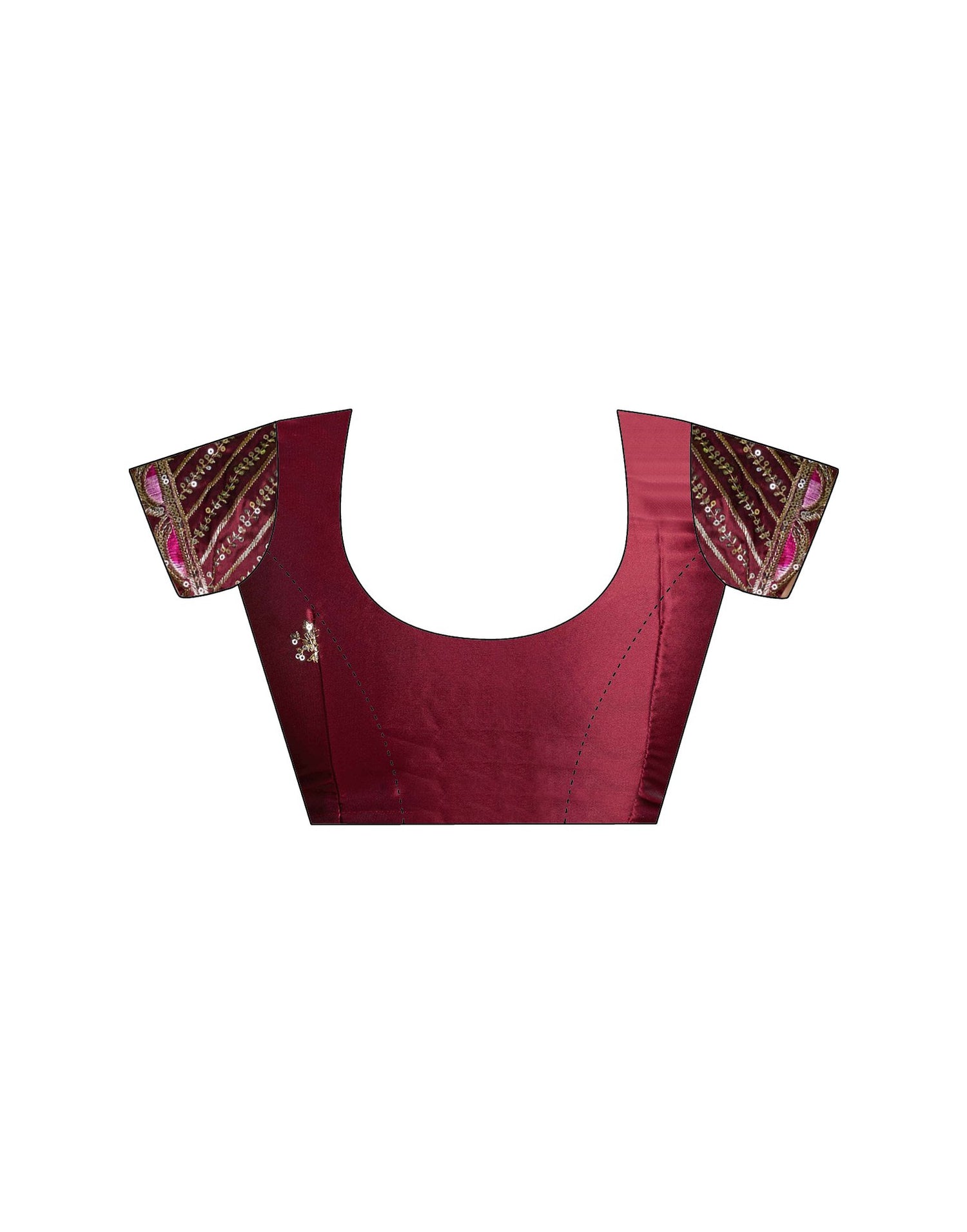 Maroon Georgette Embroidery Saree
