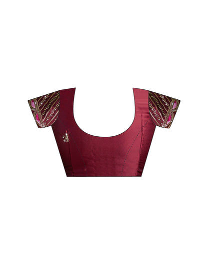 Maroon Georgette Embroidery Saree