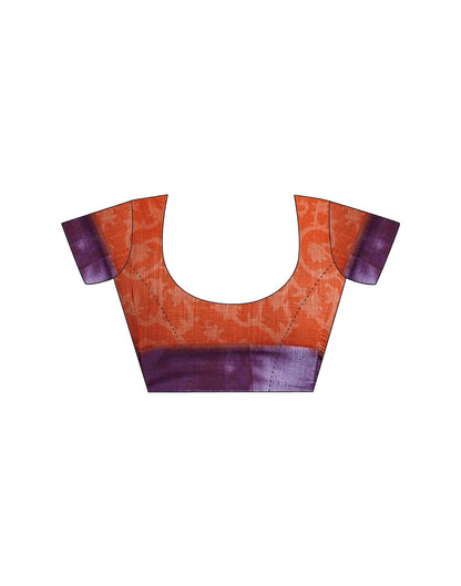 Dark PurPle Linen Floral Printed Saree