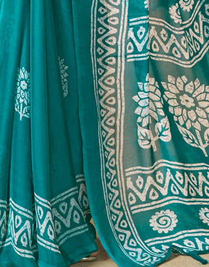 Blue Georgette Printed Saree