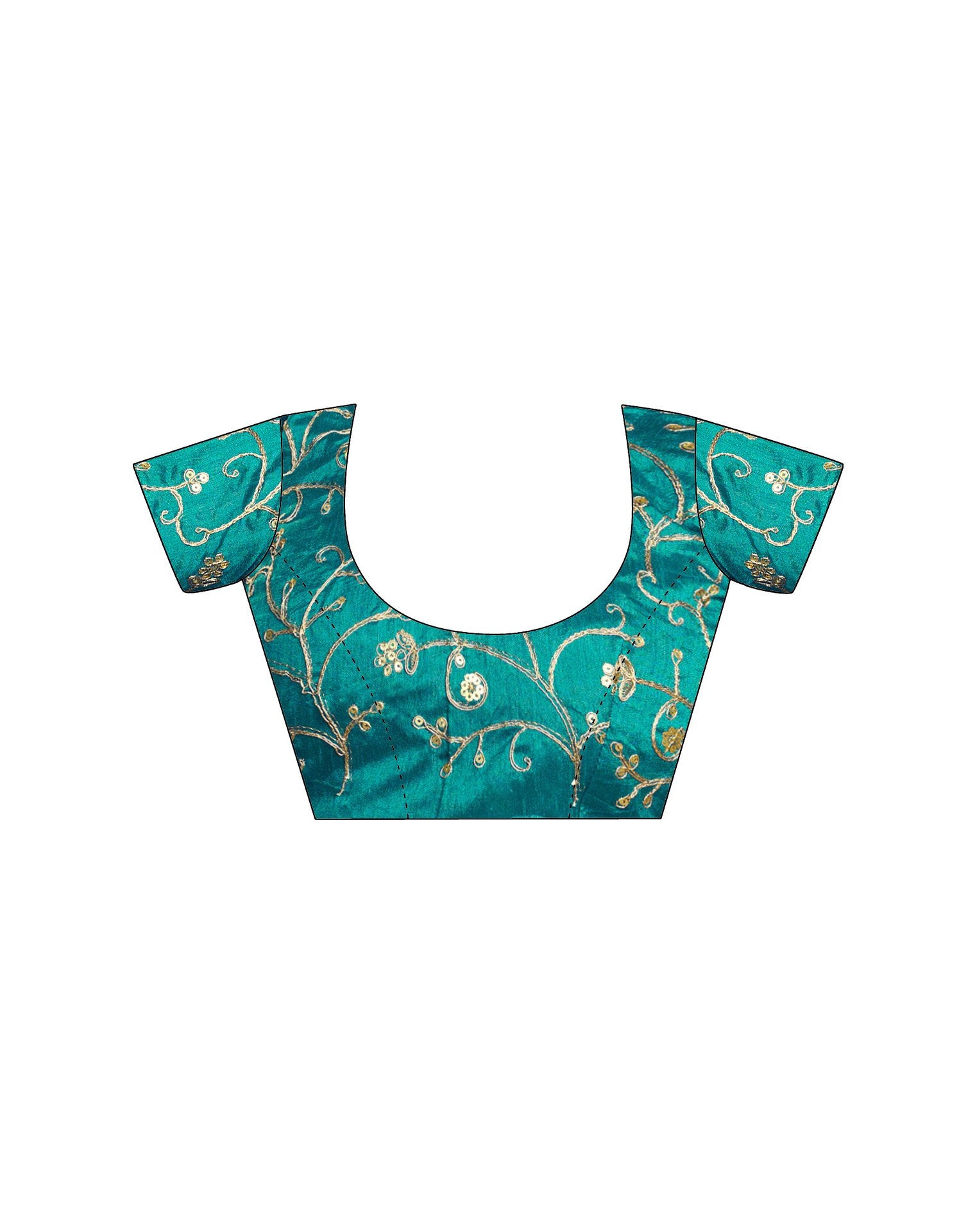 Teal Green Georgette Printed Saree