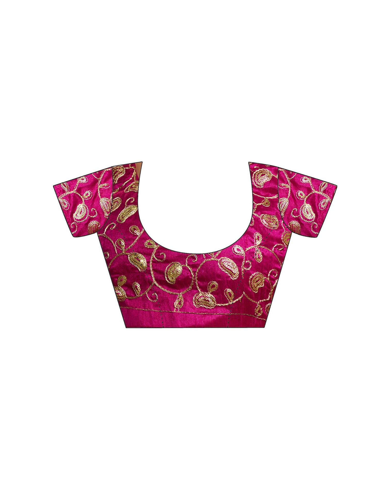 Rani Pink Georgette Printed Saree