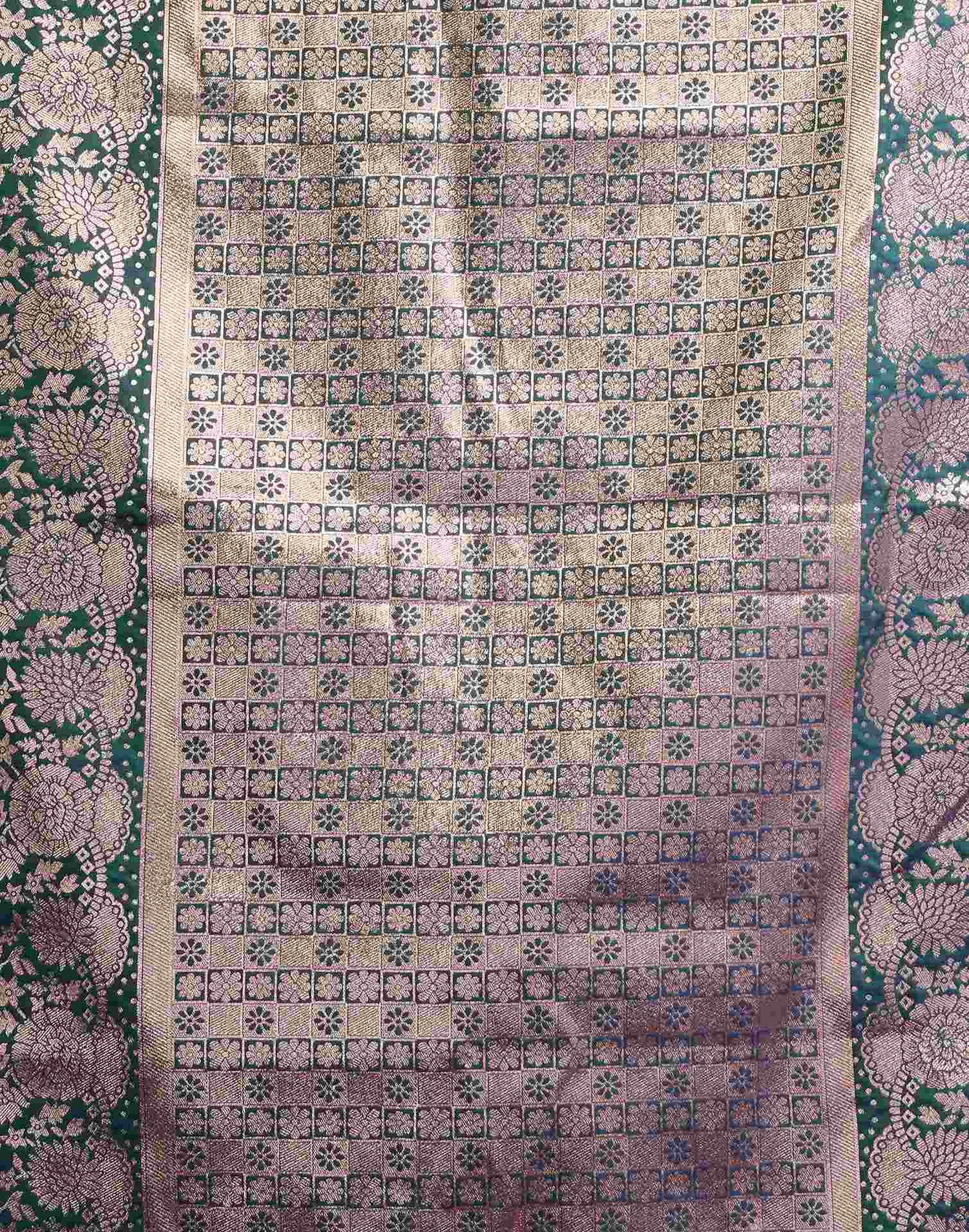 Rama Green Silk Woven Banarasi Saree