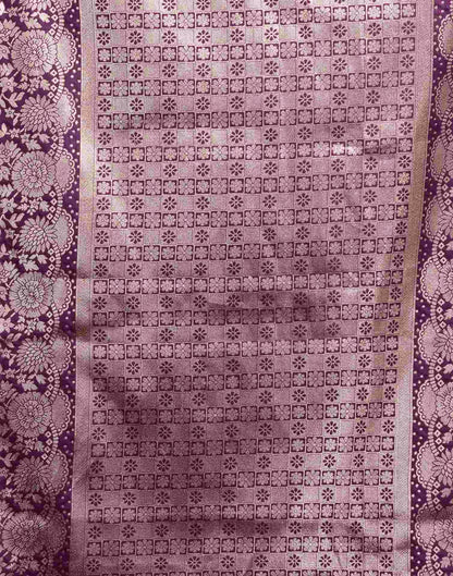 Dark Purple Silk Woven Banarasi Saree