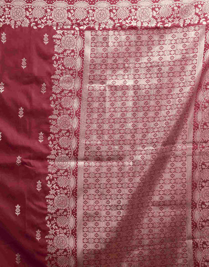 Magenta Silk Woven Banarasi Saree