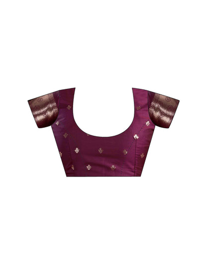 Magenta Silk Woven Banarasi Saree