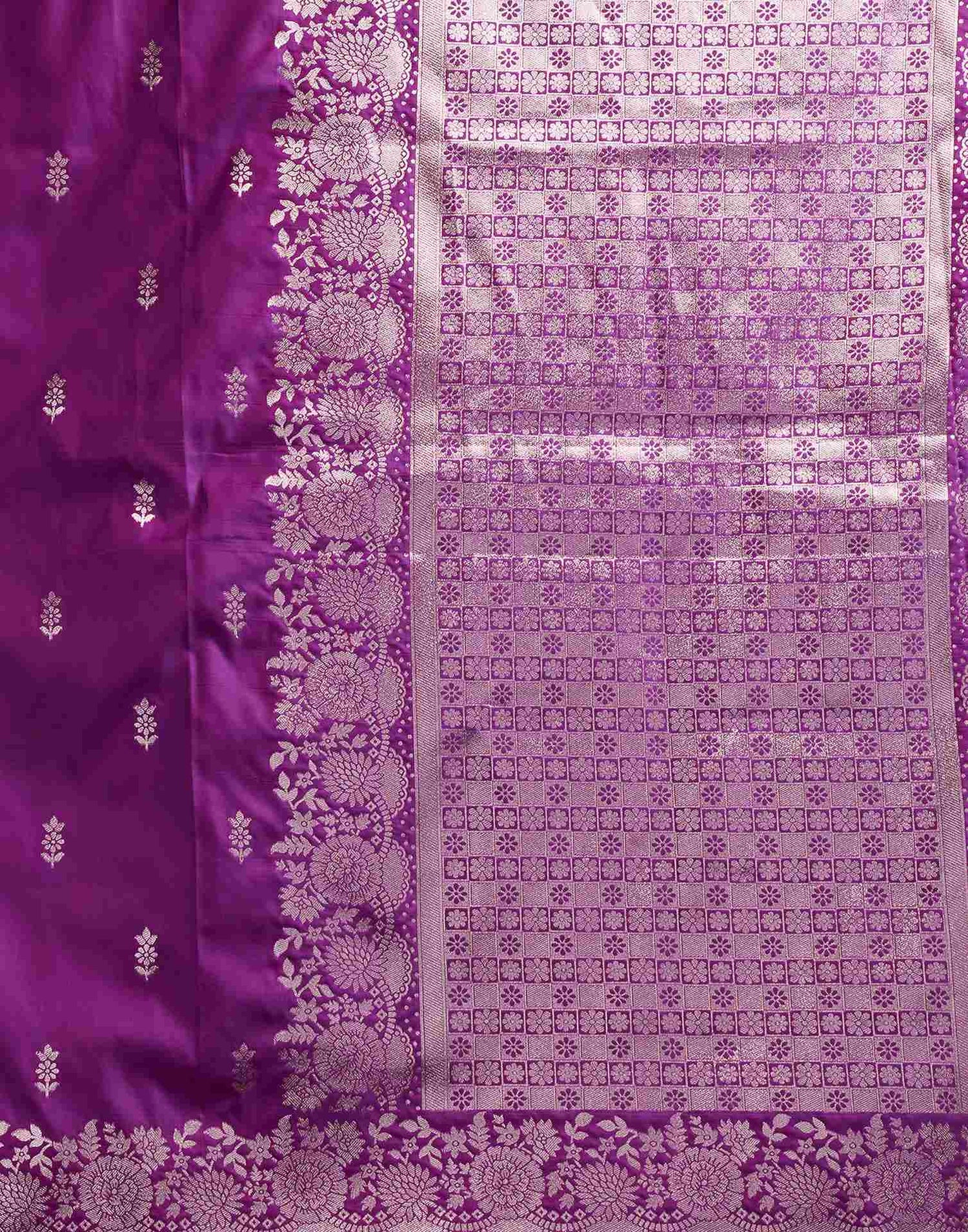 Purple Silk Woven Banarasi Saree