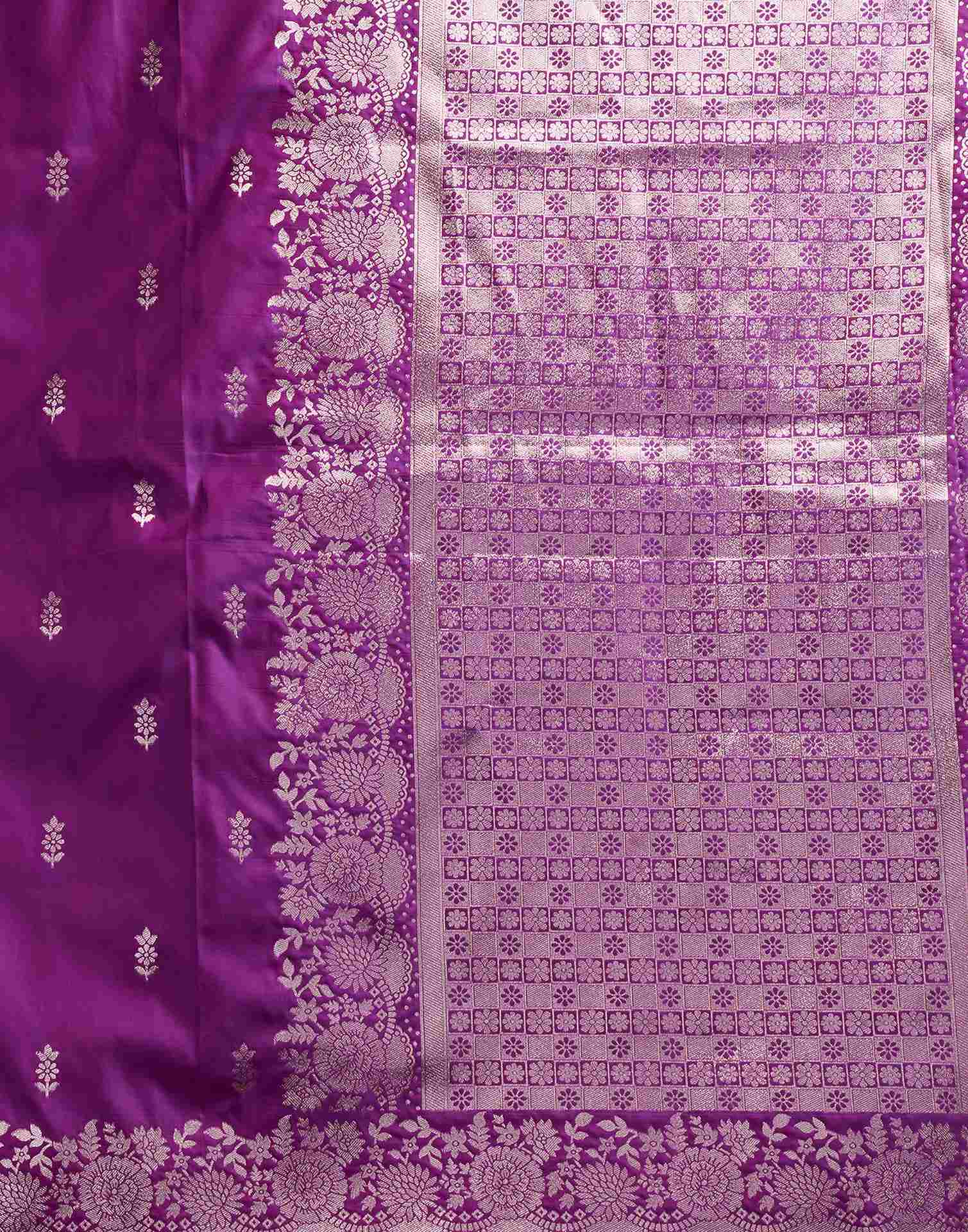 Purple Silk Woven Banarasi Saree