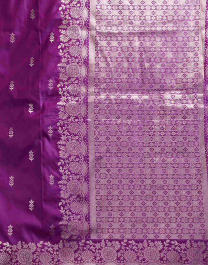 Purple Silk Woven Banarasi Saree