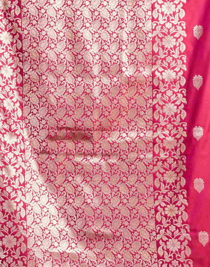 Rani Pink Silk Woven Banarasi Saree