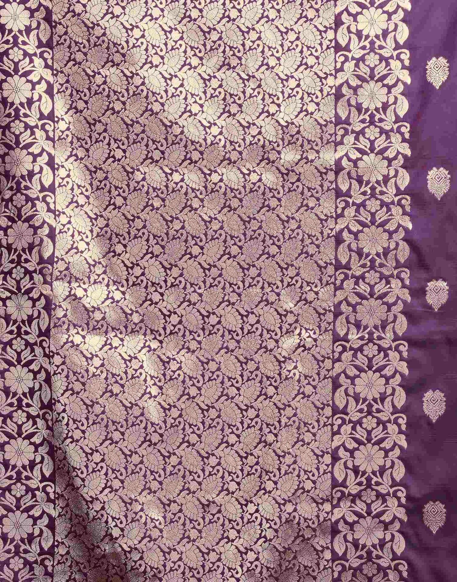 Dark Violet Silk Woven Banarasi Saree