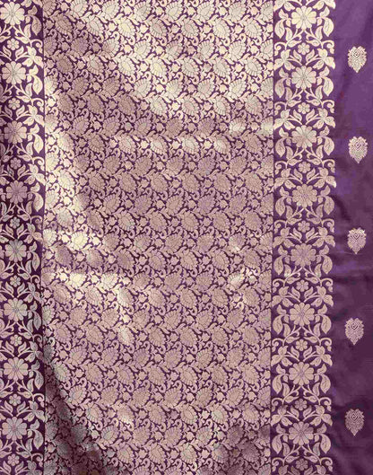 Dark Violet Silk Woven Banarasi Saree