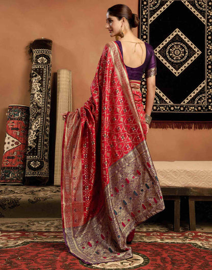 Red Silk Woven Saree