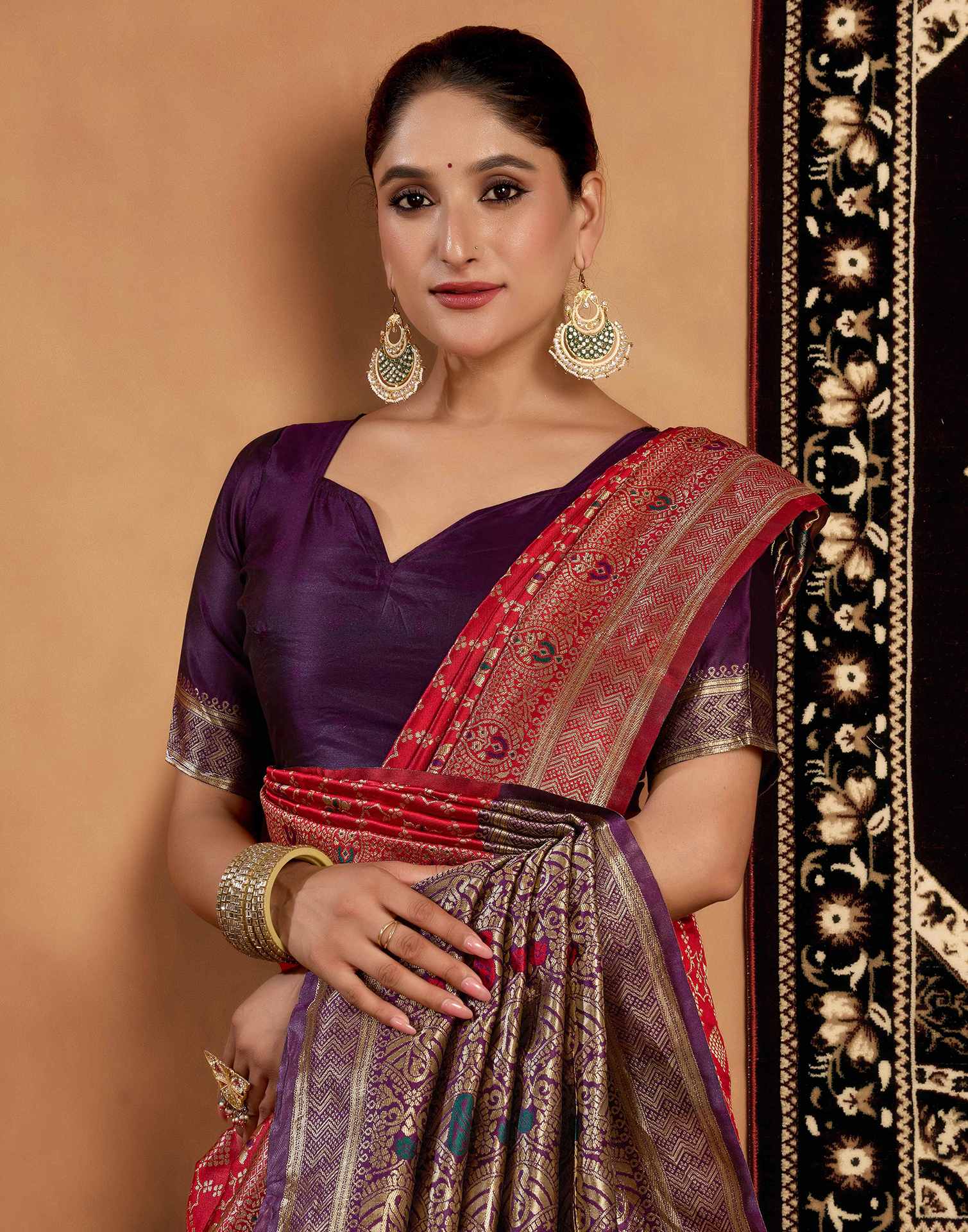 Red Silk Woven Saree