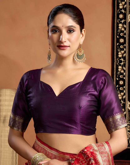 Red Silk Woven Saree