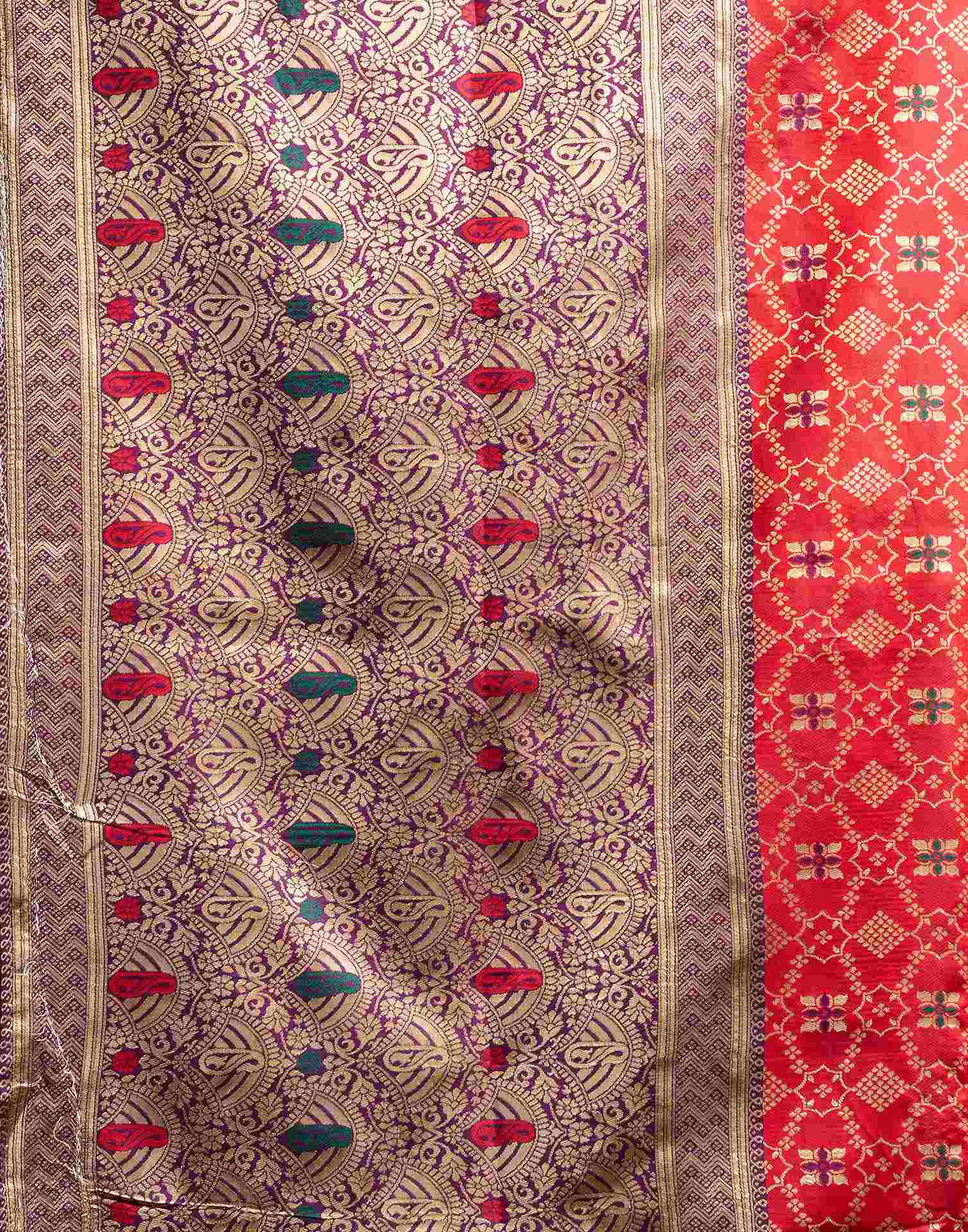 Red Silk Woven Saree