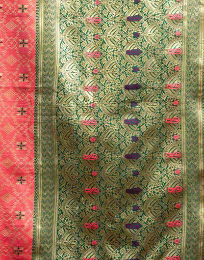 Coral Pink Silk Woven Saree