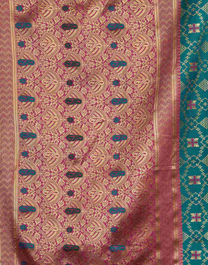 Teal Blue Silk Woven Saree