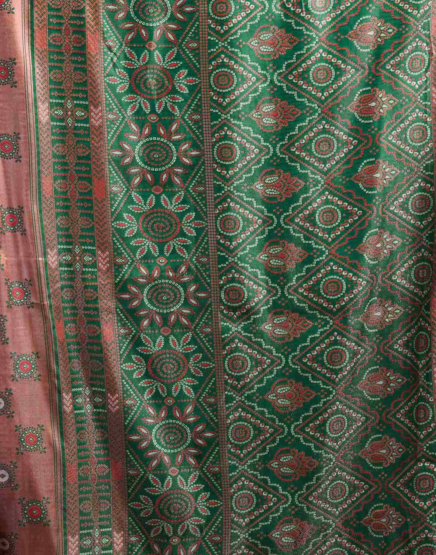 Cream Silk Woven Saree