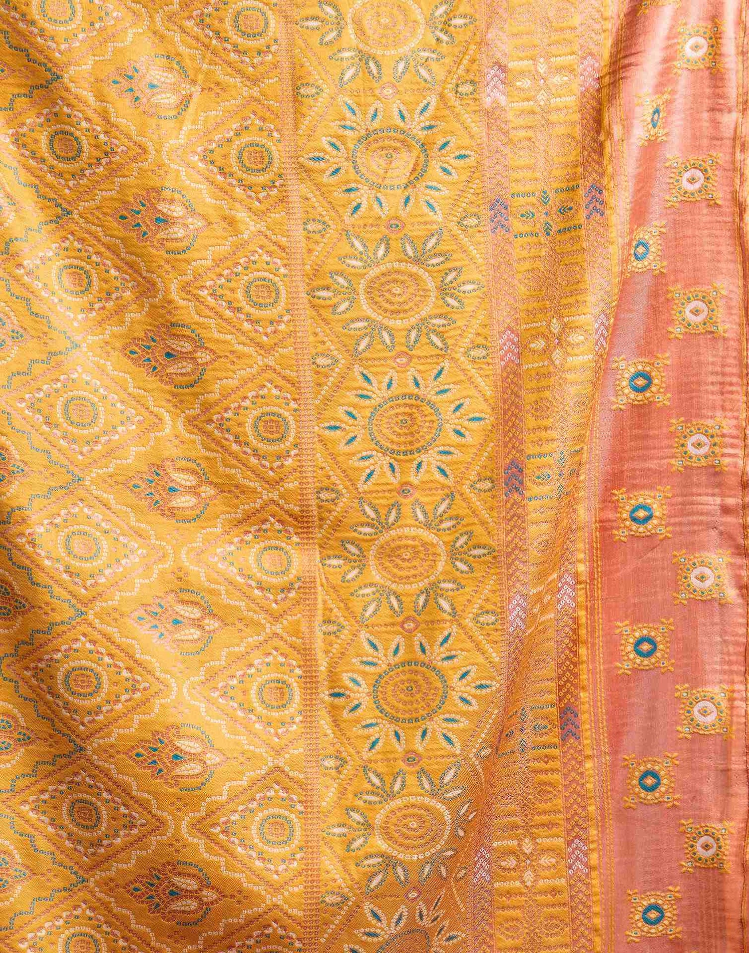 Cream Silk Woven Saree