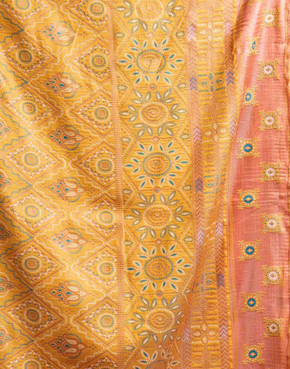 Cream Silk Woven Saree