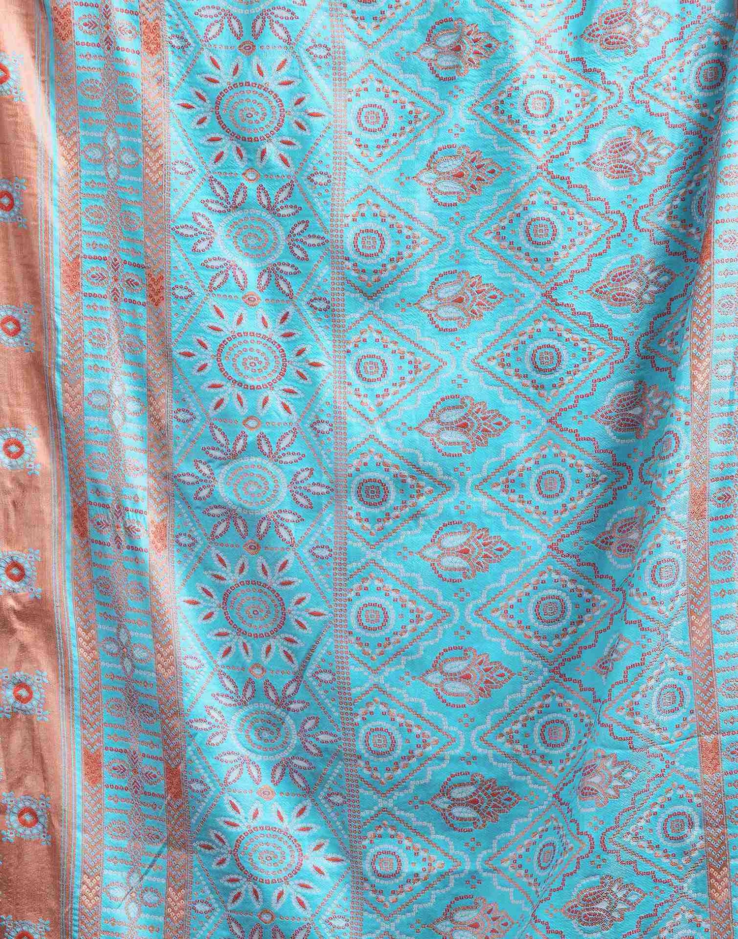 Cream Silk Woven Saree