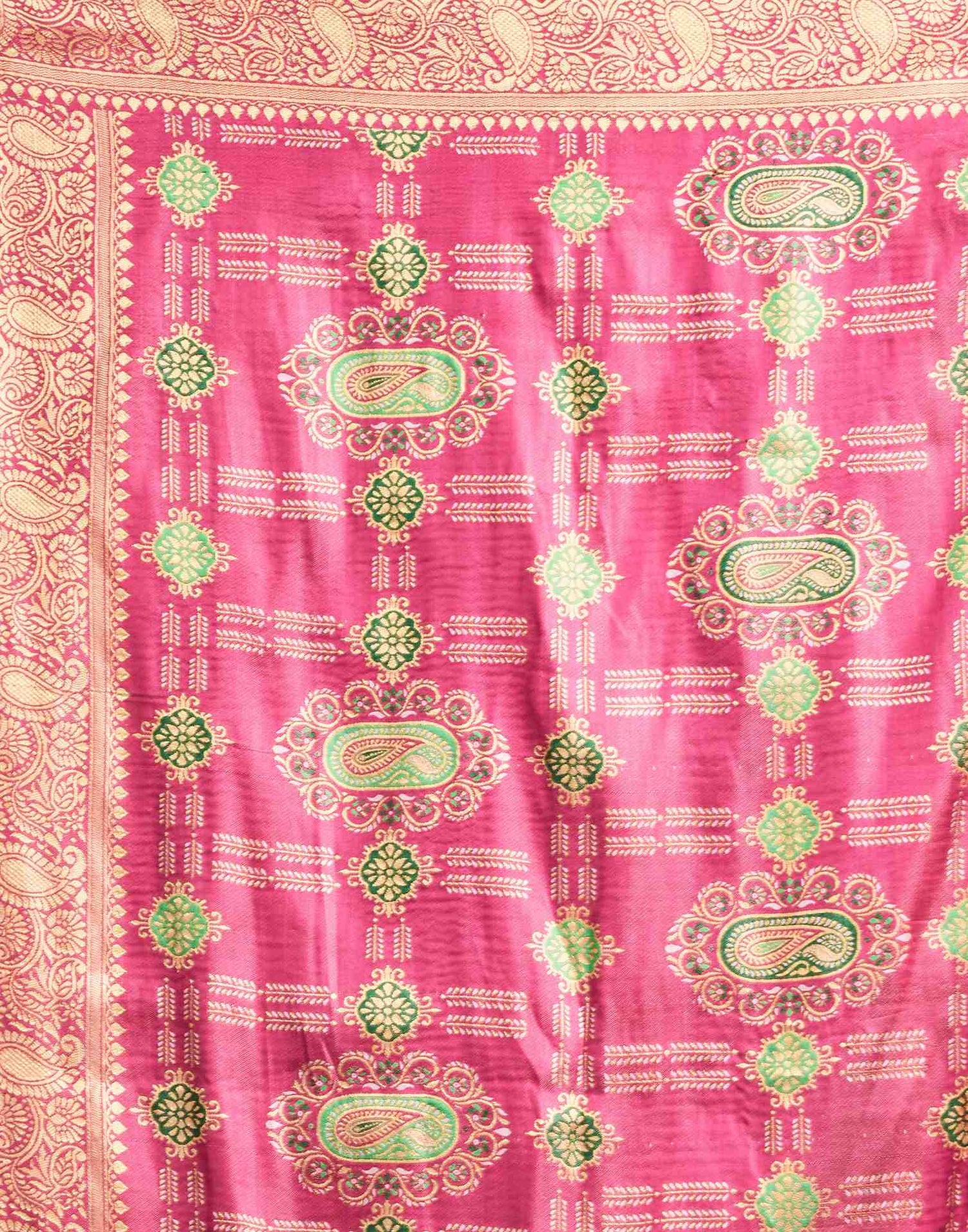 Cream Silk Woven Saree